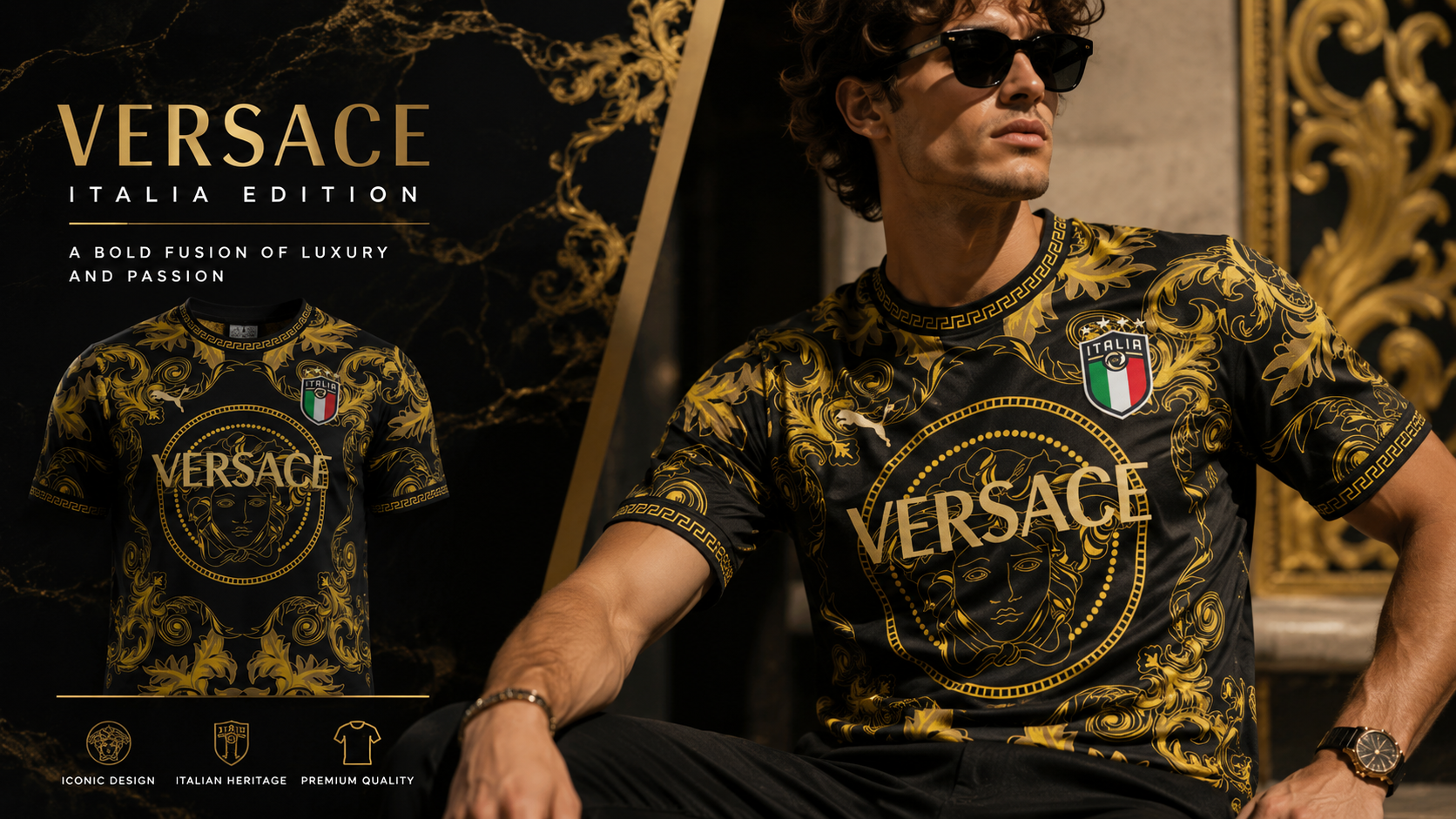 Italy x Versace Special Edition Jerseys | Luxury Azzurri Football