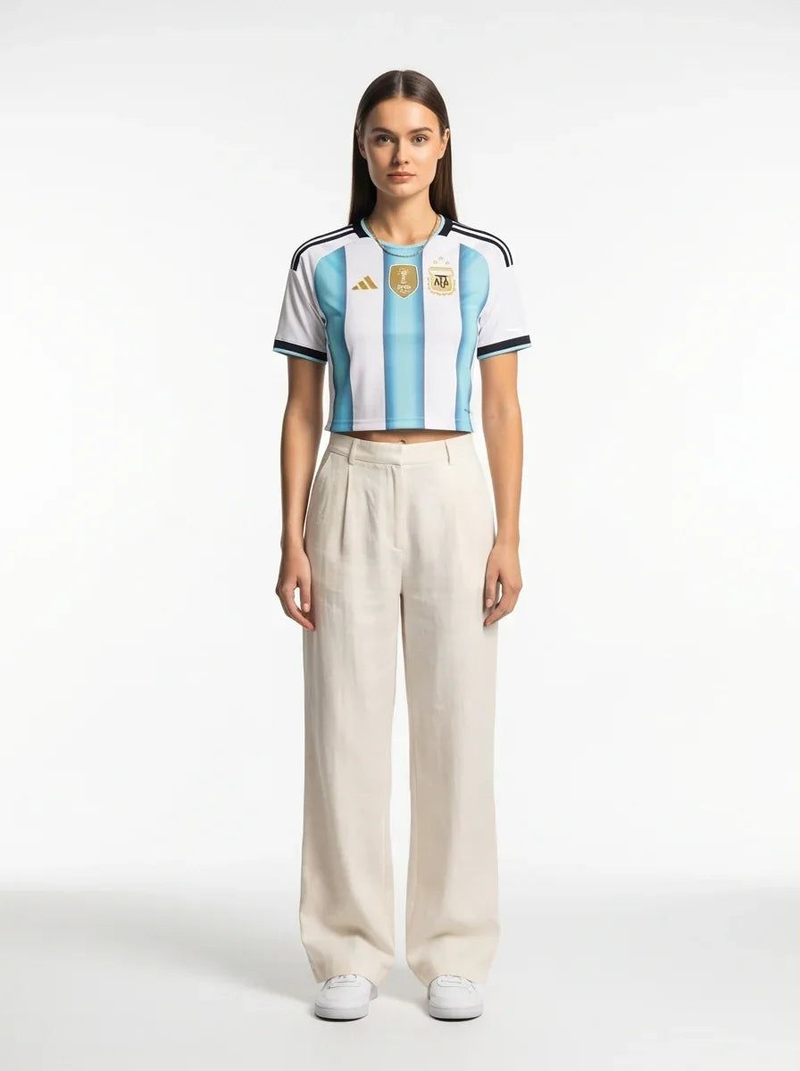 Argentina Cropped Football Jersey - Womens Football Crop Top Prokitworld