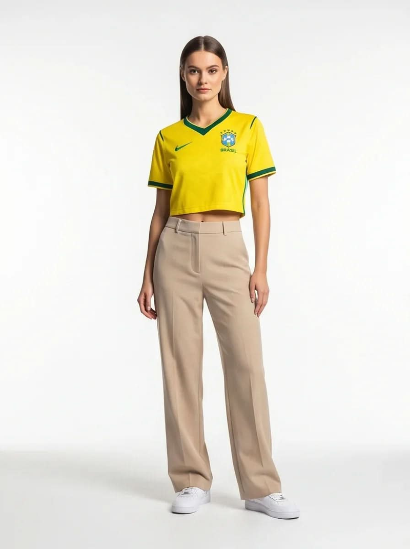 Brasil Cropped Football Jersey Football Crop Top Prokitworld