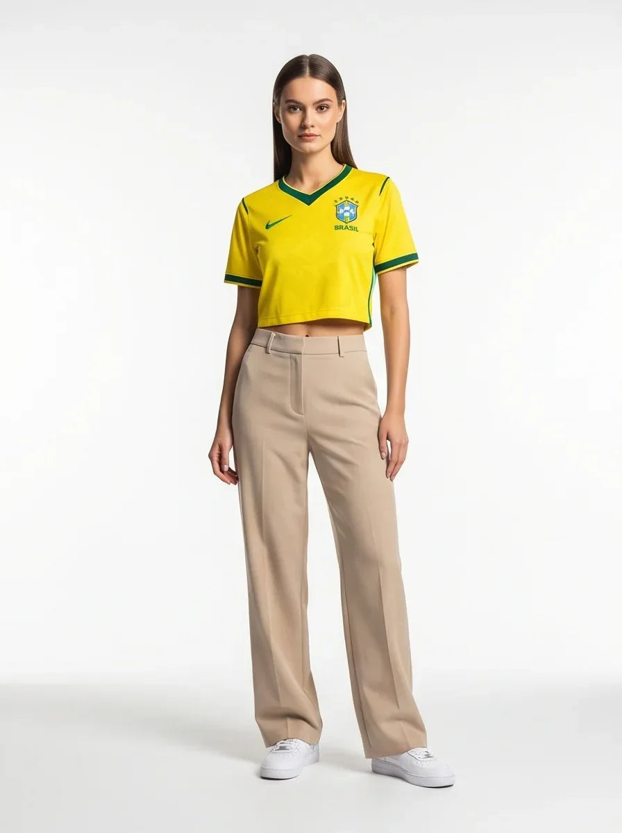 Brasil cropped football jersey womens football crop top