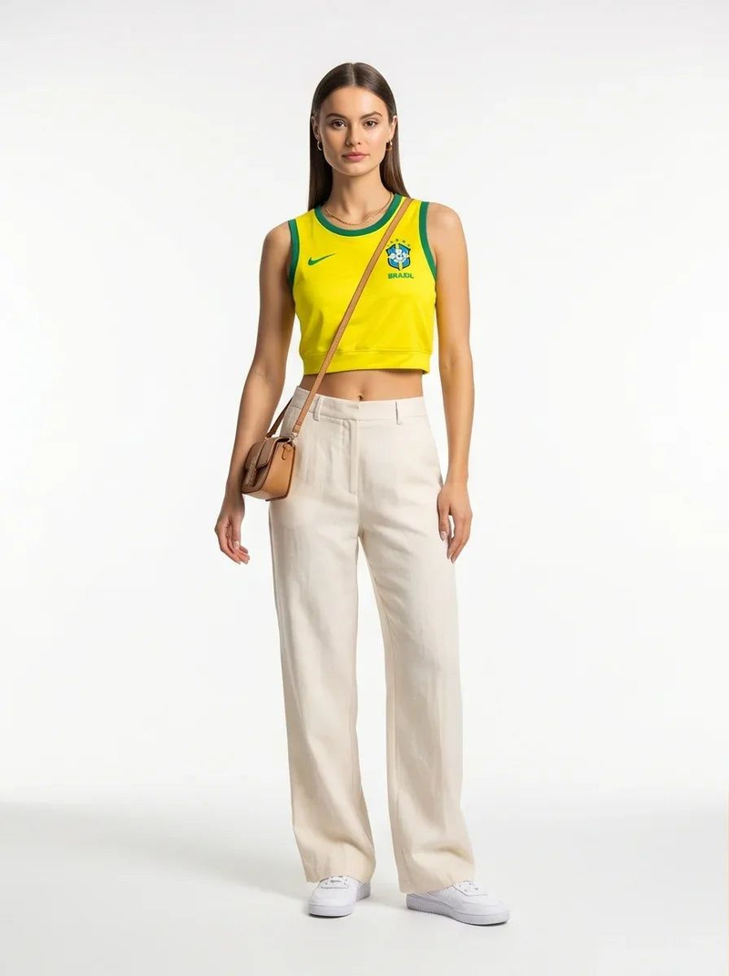 Brazil Women Soccer Training Vest 25/26 Home Prokitworld