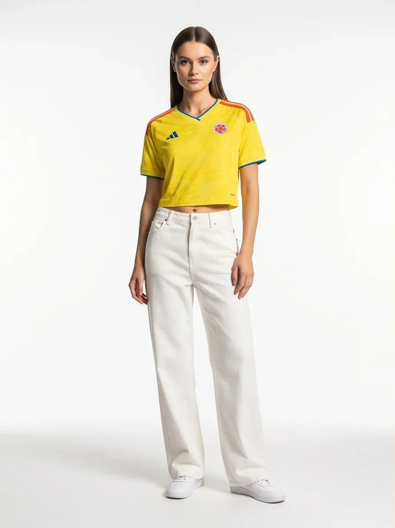Colombia Cropped Football Jersey - Womens Football Crop Top Prokitworld
