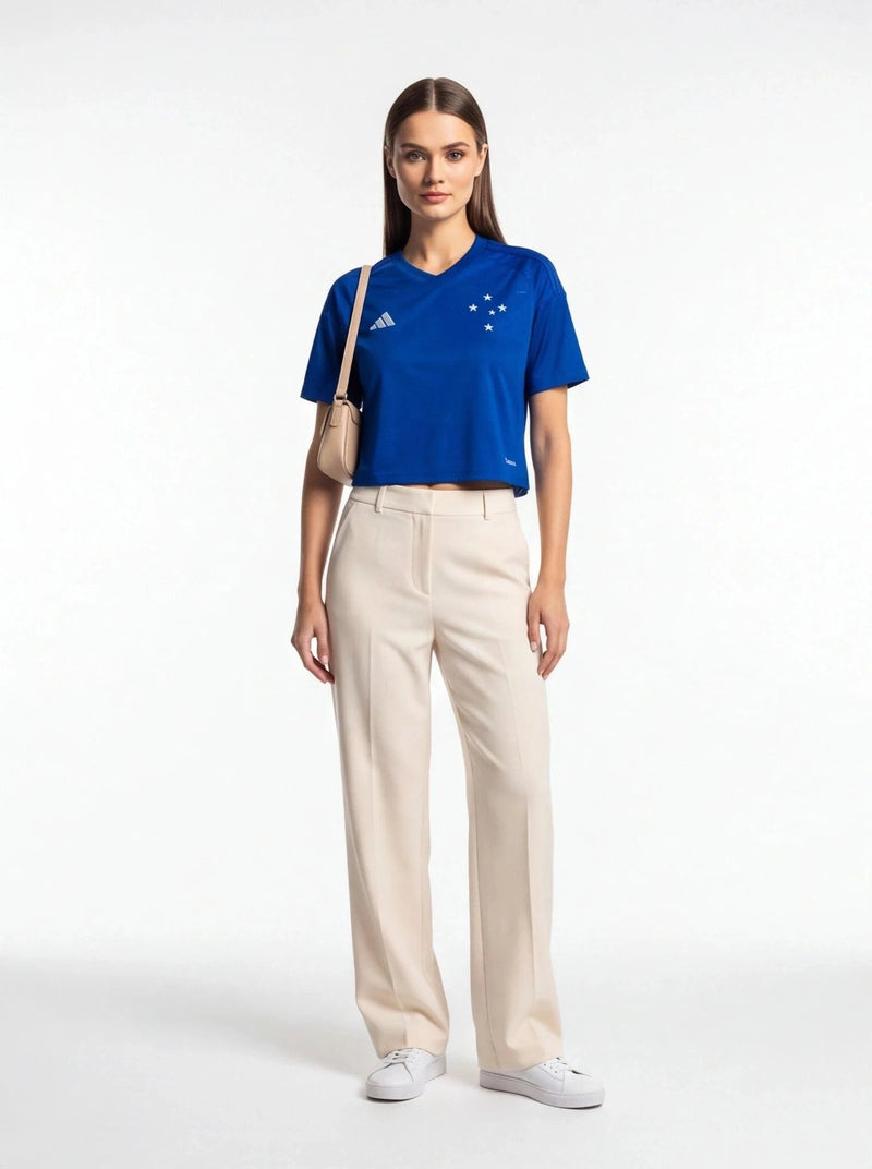 Cruzeiro Cropped Football Jersey - Womens Football Crop Top Prokitworld