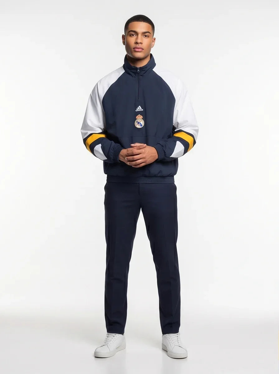 Football Windbreaker Real Madrid Home Half Pull Official Design