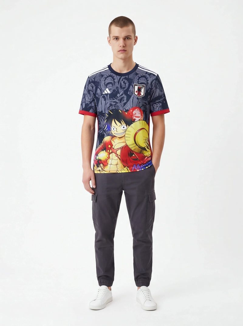 Maillot Japon Luffy Edition One Piece Bleu Football Jersey Prokitworld