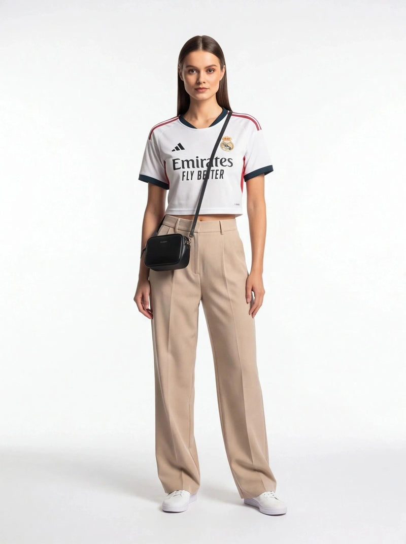 Real Madrid Cropped Football Jersey - Womens Football Crop Top Prokitworld