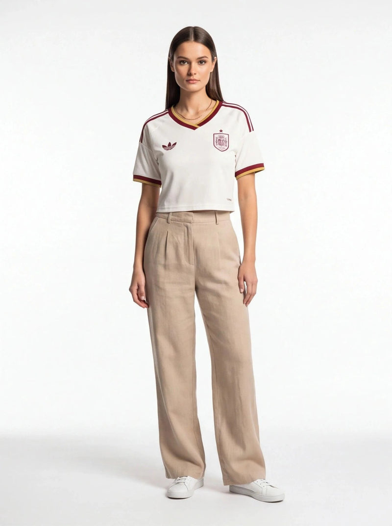 Spain Away Cropped Football Jersey - Womens Football Crop Top Prokitworld